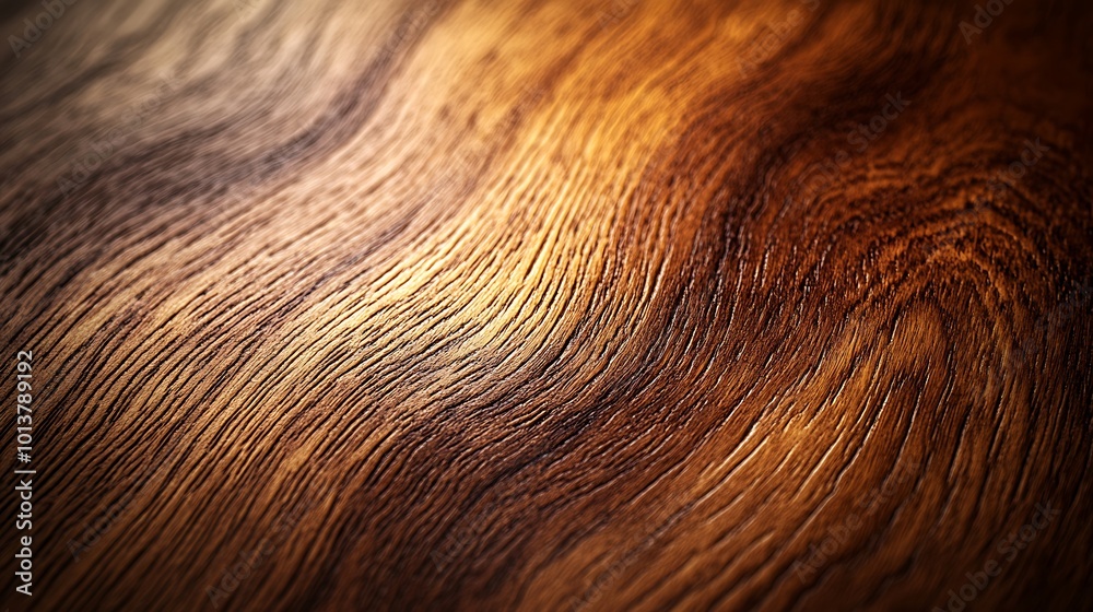 Poster A close-up of a textured wooden surface, showcasing intricate patterns and rich hues, highlighting the natural beauty and warmth of wood.