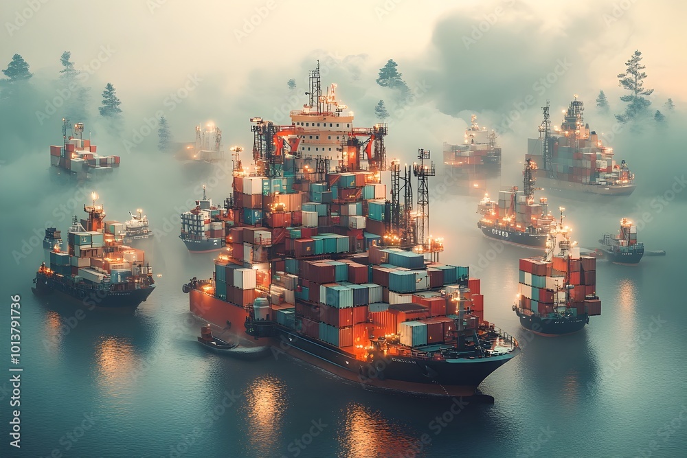 Poster cutting edge maritime freight carriers utilizing data analytics streamlined global trade networks an