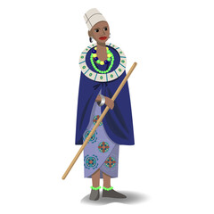 tanzanian woman in blue