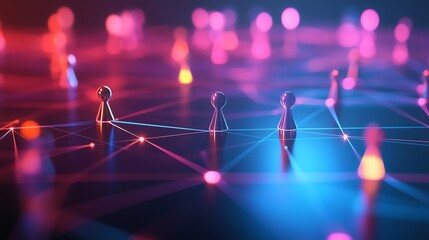 Abstract lights network connection business technology communication internet 3d illustration