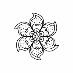 black and white linear flower