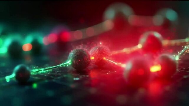 A network of molecules and atoms . macro molecule chemical structure, polymerization process or plastic manufacturing
