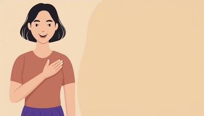 A person standing with a hand on their heart, making a pledge, solemn commitment