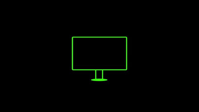 Abstract monitor icon animation. Tv monitor icon.