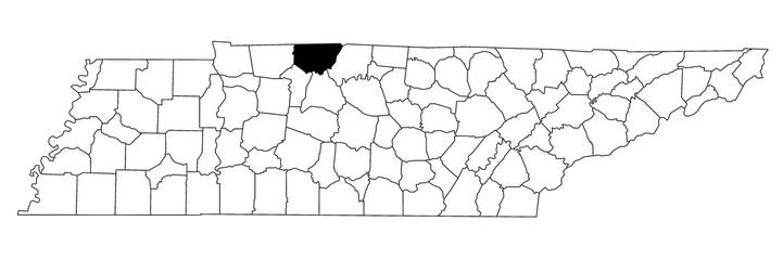 Map of Robertson County in Tennessee state on white background. single County map highlighted by black colour on Tennessee map. UNITED STATES, US.