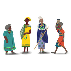 set of four tanzanian women