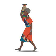 tanzanian woman in red with jug