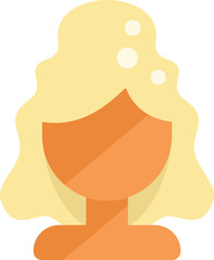 Simple and colorful vector illustration featuring a young woman with long blonde hair, useful for a customisable avatar