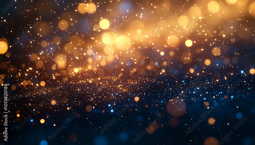 Aufkleber A shimmering abstract background filled with colorful particles and light spots, creating a magical and enchanting atmosphere.