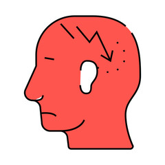 lightning neurosis or headache pain line icon vector. lightning neurosis or headache pain sign. isolated symbol illustration