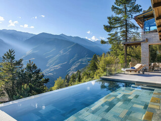 A private mountain resort offering sweeping views of the surrounding valleys, ideal for luxury travelers