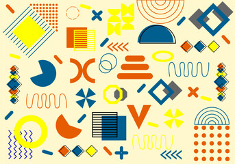 Simple geometric shapes, creative background colorful, vector illustration