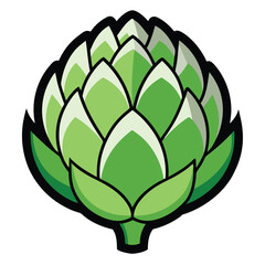 artichoke green colouring icon logo set vector illustration 