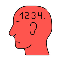 counting neurosis line icon vector. counting neurosis sign. isolated symbol illustration