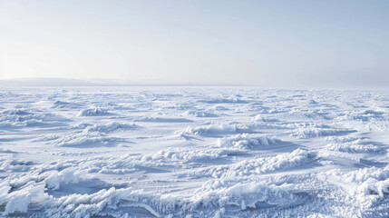 Obraz premium A remote tundra landscape with vast expanses of ice and snow, capturing the isolation and beauty of the Arctic