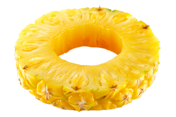 slice of pineapple isolated on transparent background
