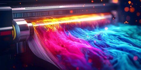 Colorful Ink Printing Process.