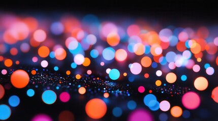 Naklejka premium Vibrant Abstract Dot Arrangement with Colorful Bokeh Effects