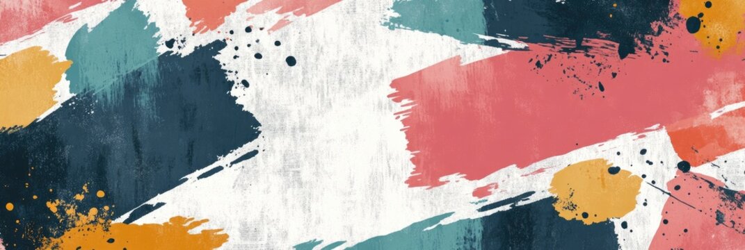  Brush texture with a layered, patchwork effect, combining different colors and stroke styles