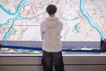 the use of digital technologies in education, visibility and information content, a person at an exhibition