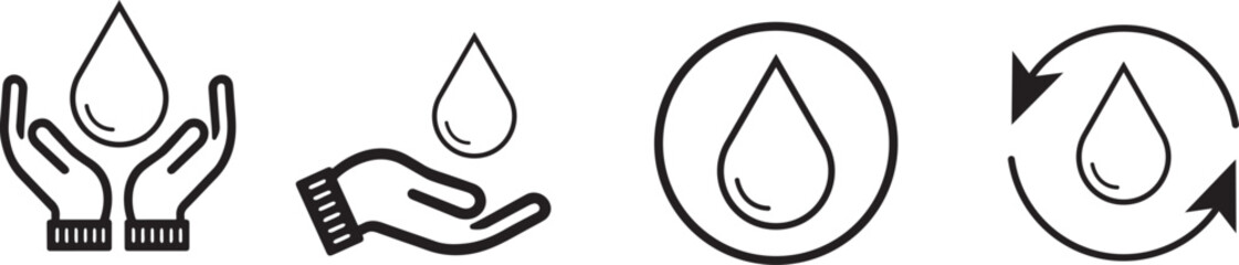 Hypoallergenic, cruelty free and dermatologically tested editable stroke outline icons set isolated on white background flat vector illustration. Hand with Blood Donate icon Isolated Icon.