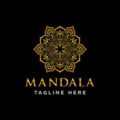 Golden mandala symbol logo
