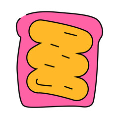 bread piece with peanut butter line icon vector. bread piece with peanut butter sign. isolated symbol illustration