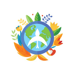 creative world peace day vector, quotex and logo design