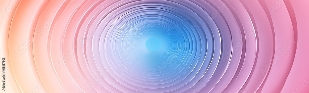 Aufkleber a vibrant abstract design with concentric circles, blending pink and blue hues, evoking a sense of d