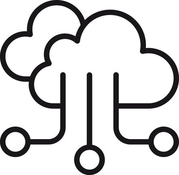 recommend clip art: A simple black and white icon of two clouds with rain falling from the bottom.