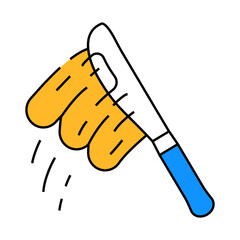 knife with peanut butter line icon vector. knife with peanut butter sign. isolated symbol illustration