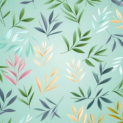 Summer Bamboo Leaves Pattern Design Top View