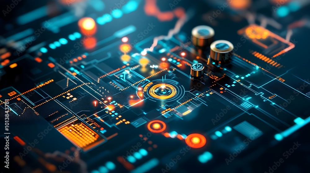 Poster futuristic digital candlestick market chart with intricate data visualization sleek and streamlined 