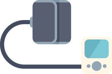 Digital blood pressure monitor measuring blood pressure with an inflatable cuff wrapped around the arm