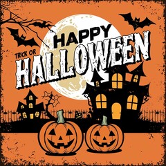 Collection of halloween cartoon style posters , Skeletons and cars,bats and pumpkins