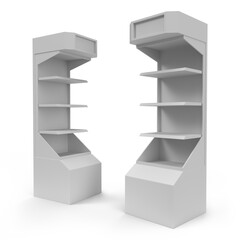 Supermarket Promotional Display Rack, Empty Product Display, Four Tier PDQ Display Box With Two...