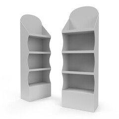 Supermarket Promotional Display Rack, Empty Product Display, Four Tier PDQ Display Box With Two...