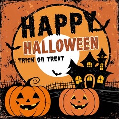 Collection of halloween cartoon style posters , Skeletons and cars,bats and pumpkins