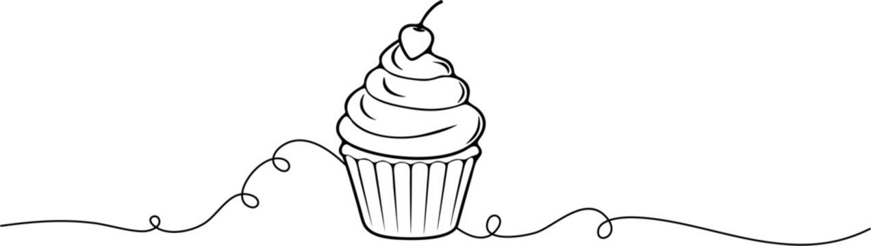 recommend clip art: cupcake line art drawing