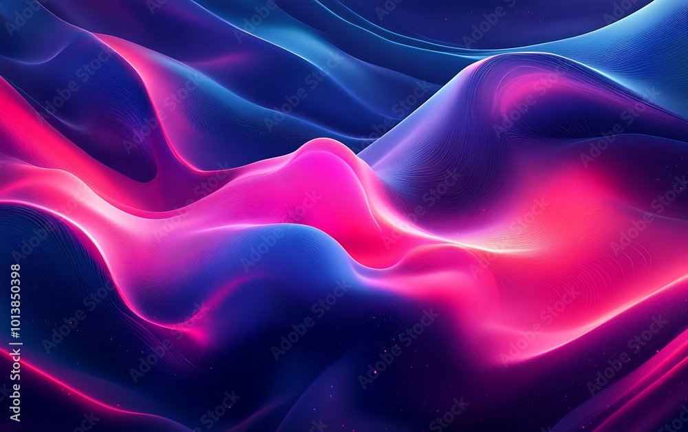 Leinwandbilder a vibrant, flowing abstract image showcasing waves of pink and blue hues, creating a dynamic and vis