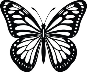 Monarch butterfly silhouette vector 