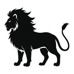 black lion vector illustration