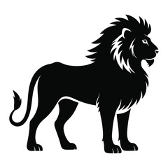 black lion vector illustration