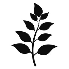  leaves silhouette isolated on white 