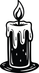 dripping wax candle silhouette vector illustration
