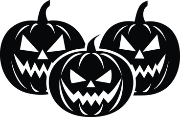  Jack-O'-Lanterns Carved on Vector Illustrator - Halloween Design