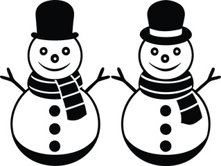  Classic Cartoon Snowman Vector Illustration
