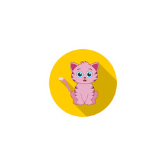 Cat cartoon icon isolated on transparent background