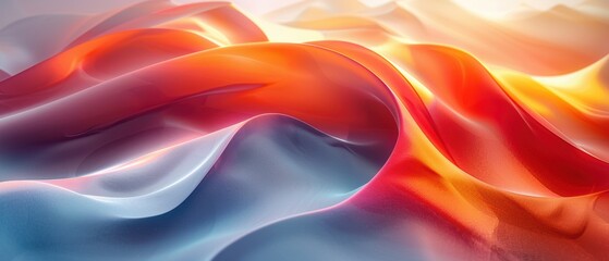 Abstract flowing silk waves in vibrant hues, a mesmerizing backdrop for digital art and design