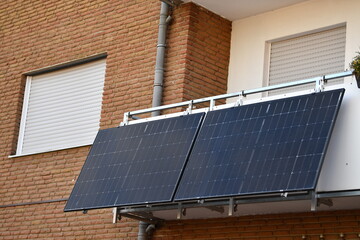 Balcony solar power plant at a house